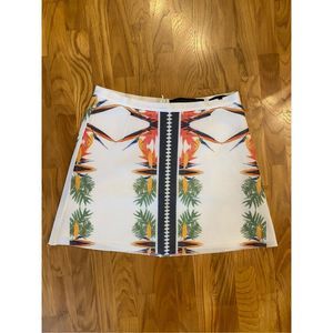 Silvian Heach Mesh Tropical Lined Beach Mini Skirt, Size Medium